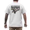 Mallard Duck Hunting Camo Easily Distracted Duck Dad Men's Back Print T-Shirt
