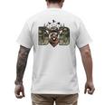 Retro Camo Dad Hunting Camouflage Deer Matching Men's Back Print T-Shirt