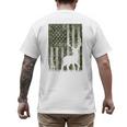 US Flag Deer Elk Buck Camoflage Hunting Hunter Dad Grandpa Men's Back Print T-Shirt