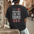 American Flag Dad Mom Awesome Like My Sons Men's Back Print T-Shirt
