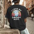 Axolotl Kids Teens Retro Sunset I Love My Daddy Men's Back Print T-Shirt