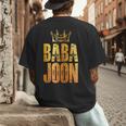 Baba Joon Persian Dad Iran Quote Iranian Fathers Day Men's Back Print T-Shirt