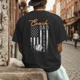 Baseball Coach Dad Like A Normal Dad Only Cooler USA Flag Men's Back Print T-Shirt