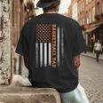 Basketball Dad USA US Flag Basketball Men Men's Back Print T-Shirt
