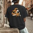 Beagle Flying a Plane Pilot Airplane Dog Mom Dad Men's Back Print T-Shirt