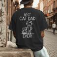 Best Cat Dad Ever Fun Line Art Illustration Men's Back Print T-Shirt