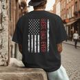 Best Dad Ever US American Flag Gift For Father's Day Short Sleeve Men's Back Print T-Shirt