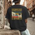 Best Siamese Cat Dad Ever Retro Vintage Sunset Men's Back Print T-Shirt