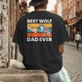 Best Wolf Dad Ever Men's Back Print T-Shirt
