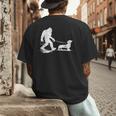 Bigfoot Walking Dachshund Tee Wiener Dog Dad Men's Back Print T-Shirt