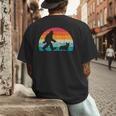 Bigfoot Walking a Dog Corgi Lovers Dog Dad Men's Back Print T-Shirt