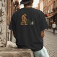 Boston Terrier Bigfoot Dog Walking Dog Mom Dad Kids Men's Back Print T-Shirt Boston Terrier Bigfoot Dog Walking Dog Mom Dad Kids Men's Back Print T-Shirt