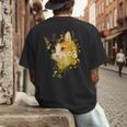Calico Cat With Flowers For Mom Dad Women Men Kids Botanical Men's Back Print T-Shirt