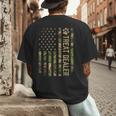 Camo Cat Treat Dealer American Flag US Cat Dad 4th Of July For Men Women Men's Back Print T-Shirt