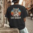 Cat Daddy Shirt Men Cat Lover Dad Fathers Day Men's Back Print T-Shirt