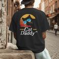 Cat Daddy Vintage 80s Style Cat Retro Sunglasses Distressed Men's Back Print T-Shirt