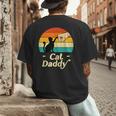 Cat Daddy Vintage Cat Lover Cat Dad Fathers Day Men's Back Print T-Shirt