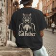 Cat Lover The CatFather Cat Dad Men's Back Print T-Shirt