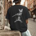 Cat Playing Flute For Cat Lover Cat Mom Cat Dad Men's Back Print T-Shirt
