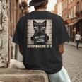 Catnip Made Me Do It Mugshot For Cat Lover Cat Mom Cat Dad Men's Back Print T-Shirt