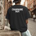 Champagne Papi Dad Father's Day Love Family Support Tee Men's Back Print T-Shirt