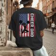 Cheer Dad American Flag Cheerleader Support Men's Back Print T-Shirt