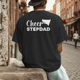 Cheer Stepdad Cheerleading Step Dad Cheerleader Stepfather Men's Back Print T-Shirt