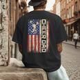 Cheerleader Dad Cheer Dad American US Flag Father Team Men's Back Print T-Shirt Cheerleader Dad Cheer Dad American US Flag Father Team Men's Back Print T-Shirt