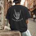 Cool Dads Club Skeleton Rock Pocket Fathers Day Rocker Hand Men's Back Print T-Shirt Cool Dads Club Skeleton Rock Pocket Fathers Day Rocker Hand Men's Back Print T-Shirt