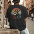 Cute Papa Bear Vintage Father's Day Retro Dad Guitar Men's Back Print T-Shirt