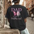 Dad 1st First Birthday Matching Family Butterfly Floral Men's Back Print T-Shirt