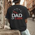 Dad Of 2 Boys Fuel Gas Gauge Father Of Two Sons Men Men's Back Print T-Shirt