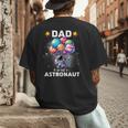 Dad Of The Astronaut Space Theme First Birthday Party Men's Back Print T-Shirt