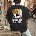 Dad Of Ballers Baseball Soccer Basketball Dad Men's Back Print T-Shirt