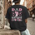 Dad Of The Birthday Cowgirl Pink Disco Rodeo Western Men's Back Print T-Shirt