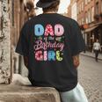 Dad Of The Birthday Girl Family Summer Beach Birthday Party Men's Back Print T-Shirt