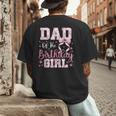Dad Of The Birthday Girl Pink Bow Flower Birthday Girl Men's Back Print T-Shirt