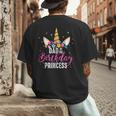 Dad Of The Birthday Princess Father Unicorn Birthday Men's Back Print T-Shirt