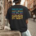 Dad By Day Gamer By Night Video Games Lover Gamer Dad Men's Back Print T-Shirt