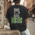 Dad Of Four Low Battery Father Of 4 Kids Dad Men's Back Print T-Shirt