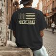 Dad Of Girls Outnumbered US Flag Father's Day Daughter Dad Men's Back Print T-Shirt
