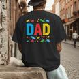 Dad Master Builder Building Bricks Blocks Family Fathers Day Men's Back Print T-Shirt Dad Master Builder Building Bricks Blocks Family Fathers Day Men's Back Print T-Shirt