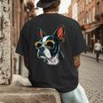 Dad Mom Cool Dog Sunglasses Boston Terrier Men's Back Print T-Shirt