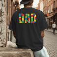 Dad Parent Brick Master Builder Building Blocks Set FamilyMen's Back Print T-Shirt