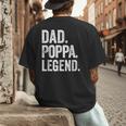 Dad Poppa Legend Vintage Distressed Bold Poppa Graphic Men's Back Print T-Shirt