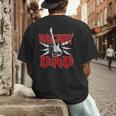Dad Rockin One Birthday Family Matching Rock Guitar Men's Back Print T-Shirt