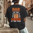 Dad Of Rookie 1st Basketball Bday Theme Matching Men's Back Print T-Shirt