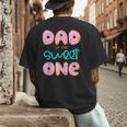 Dad Of Sweet One First Birthday Matching Family Donut Theme Men's Back Print T-Shirt