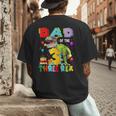 Dad Of The Three Rex 3Rd Birthday Boy Dinosaur T-Rex Men's Back Print T-Shirt Dad Of The Three Rex 3Rd Birthday Boy Dinosaur T-Rex Men's Back Print T-Shirt