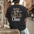 Dad Of The Wild One Zoo Themed 1st Birthday Party Men's Back Print T-Shirt